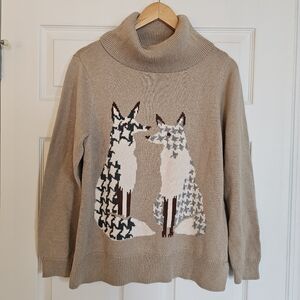 Vintage Norm Thompson Fox Sweater Size Medium